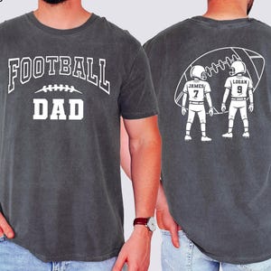 Custom Football Dad Shirt With Kids Names & Numbers, Custom Name Football Dad Shirt, Football Dad Gift Tee, Personalized Football Dad Shirt