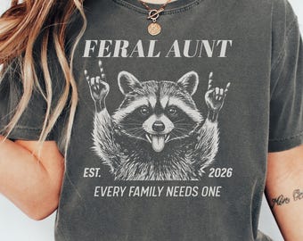 Custom Aunt Shirt Funny Feral Aunt Mothers Day Gift Personalized Auntie Tee