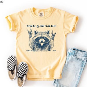 Feral 3rd Grade Shirt Funny Raccoon Back To School Tee Kids Boys Girls bild 6