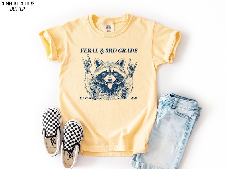 Feral 3rd Grade Shirt Funny Raccoon Back To School Tee Kids Boys Girls bild 6
