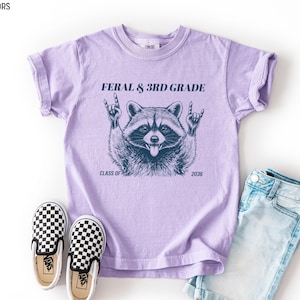 Feral 3rd Grade Shirt Funny Raccoon Back To School Tee Kids Boys Girls bild 16