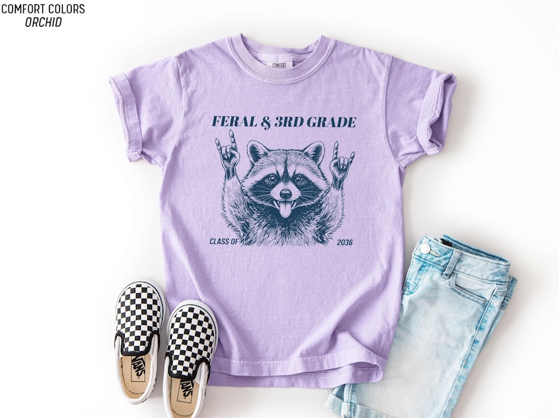 Feral 3rd Grade Shirt Funny Raccoon Back To School Tee Kids Boys Girls bild 16