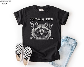 Custom 2nd Birthday Shirt, Feral and Two Tee with Personalized Year Girl Boy
