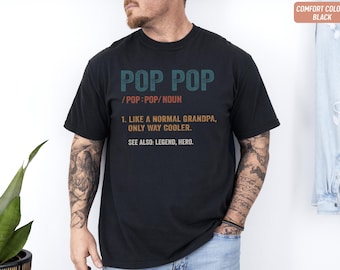 Funny Pop Pop Shirt Definition Like Normal Grandpa Only Cooler Fathers Day Gift