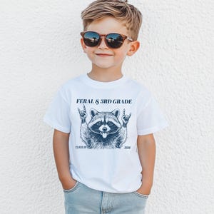 Feral 3rd Grade Shirt Funny Raccoon Back To School Tee Kids Boys Girls bild 15