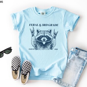 Feral 3rd Grade Shirt Funny Raccoon Back To School Tee Kids Boys Girls bild 8