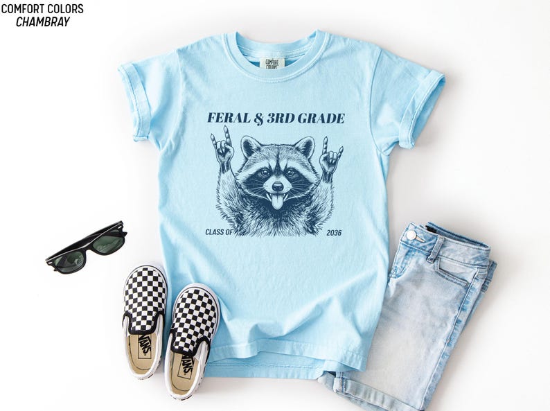 Feral 3rd Grade Shirt Funny Raccoon Back To School Tee Kids Boys Girls bild 8