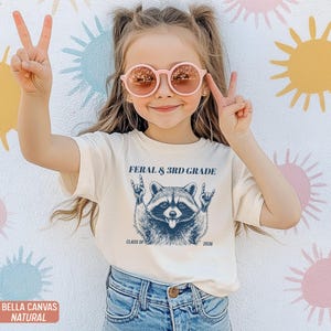 Feral 3rd Grade Shirt Funny Raccoon Back To School Tee Kids Boys Girls bild 5