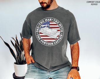 Camiseta divertida para papás aficionados a los pontones: El hombre, el mito, el capitán, regalo para el Día del Padre.