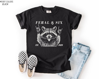 Custom 6th Birthday Shirt, Feral and Six Tee with Personalized Year Girl Boy
