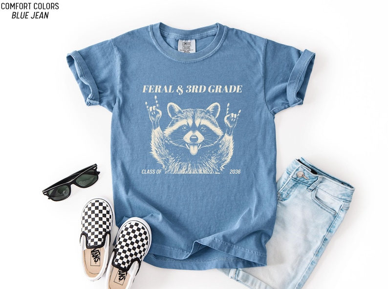 Feral 3rd Grade Shirt Funny Raccoon Back To School Tee Kids Boys Girls bild 7