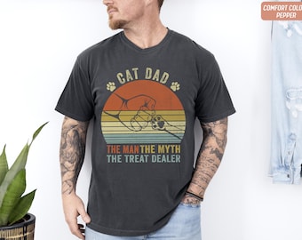 Funny Cat Dad Shirt Man Myth Treat Dealer Tee Fathers Day Gift For Him