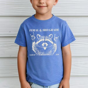 Feral 3rd Grade Shirt Funny Raccoon Back To School Tee Kids Boys Girls bild 3