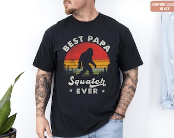 Funny Papa Shirt Best Papasquatch Ever Bigfoot Fathers Day Gift Grandpa Tee