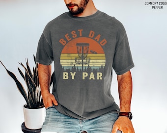 Camiseta de papá de disc golf, el mejor papá por par, regalo divertido para el Día del Padre, camiseta retro