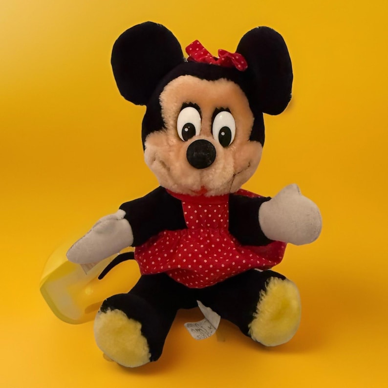 Minnie Mouse Plush Disneyland Walt Disney World Red/white Polka Vintage Disney image 1