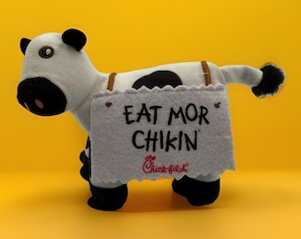 Chick Fil A Cow 4” Plush Eat More Chicken Stuffed Animal Small Plush Cute 2024