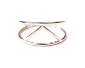 gold alpha ring / 14k gold filled triangle ring / geometric minimalistic boho stackable layering jewelry / hand made