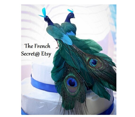 Rustic Wedding Peacock Cake Topper Centerpiece Decoration Love Etsy