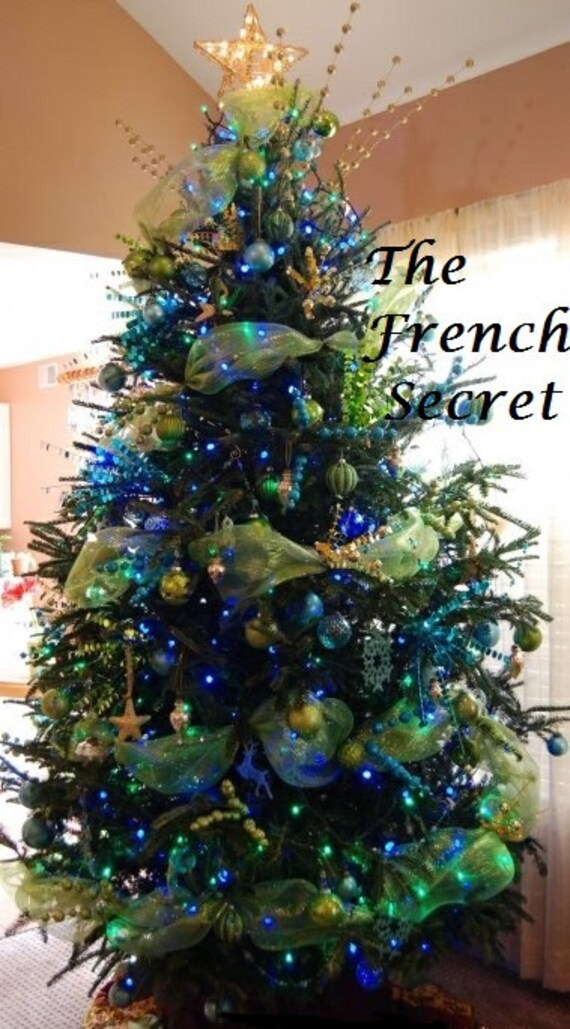 Christmas Pea Lime Green Tulle Ribbon Tree Garland Ornament Decoration Topper Shabby Victorian Centerpiece