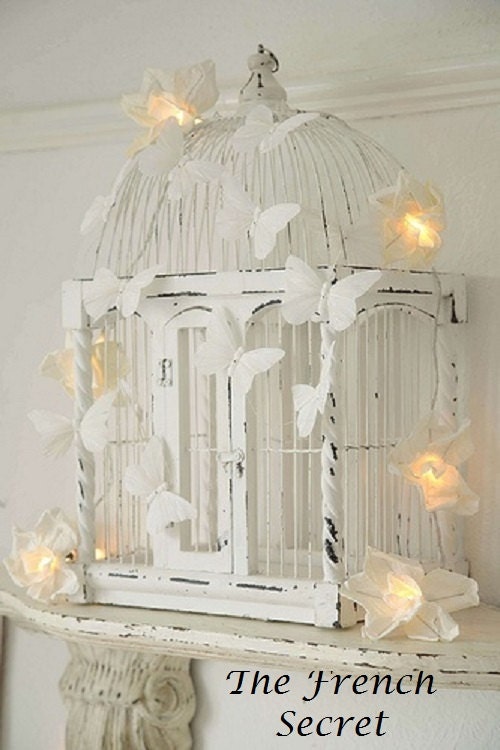 Christmas 12 White Butterfly Ornament Decoration Shabby Chic Etsy