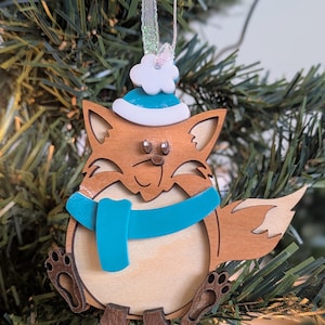 Winter Fox Christmas Ornament