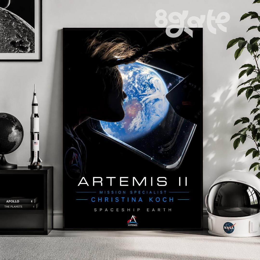 Christina Koch Artemis Orion Window Earth Poster Digital Download