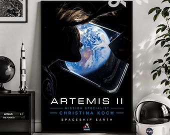 Christina Koch Artemis Orion Window Earth Poster Download Digital