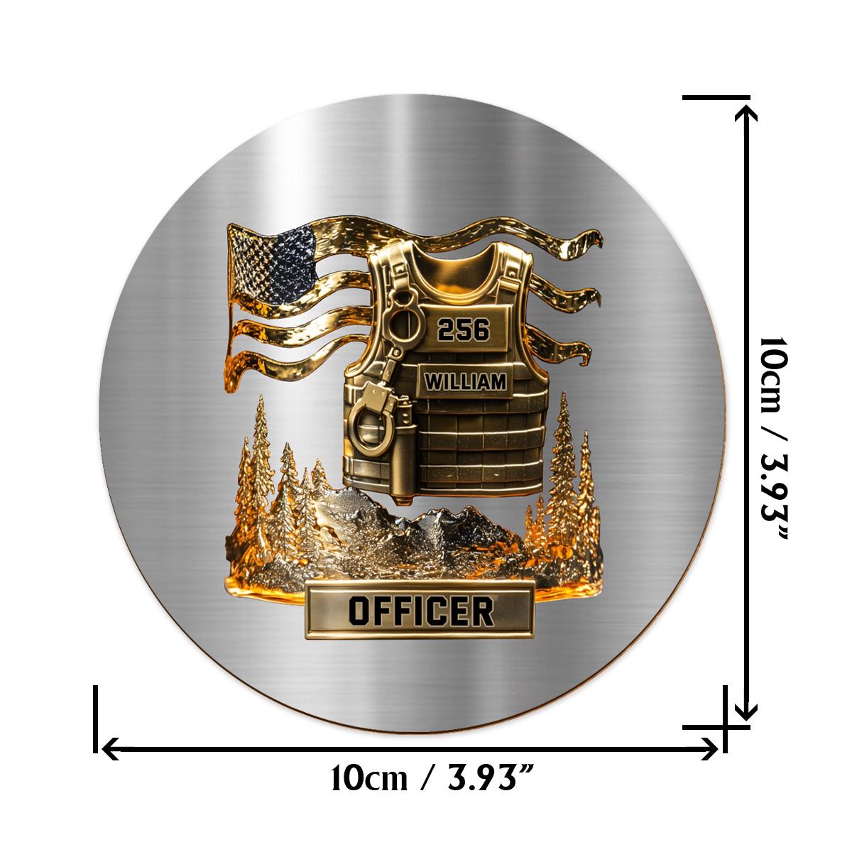 Police Officer Personalized 2D Whiskey Glass, America Flag Police Wine Glass for Whiskey Lover, Military Whiskey Decanter Set ipatuplc00022