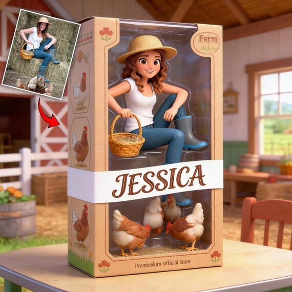 Personalized Farmer 2D Acrylic Plaque, Chicken Cow Tractor Farming