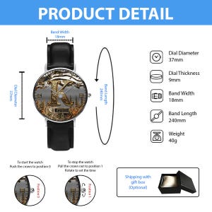 May include: A black leather band watch with a gold-colored face. The watch face features a large letter "K" and the name "Kevin". The dial diameter is 37mm, band width is 18mm, and the band length is 240mm. The watch weighs 40g.