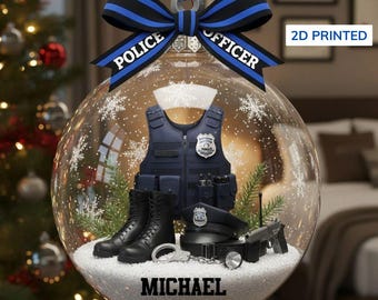 Personalized Police Officer Uniform Flat Acrylic Ornament, Policer Ornament, Coworker Retirement Ornament, Christmas Gift ipatuplc00091
