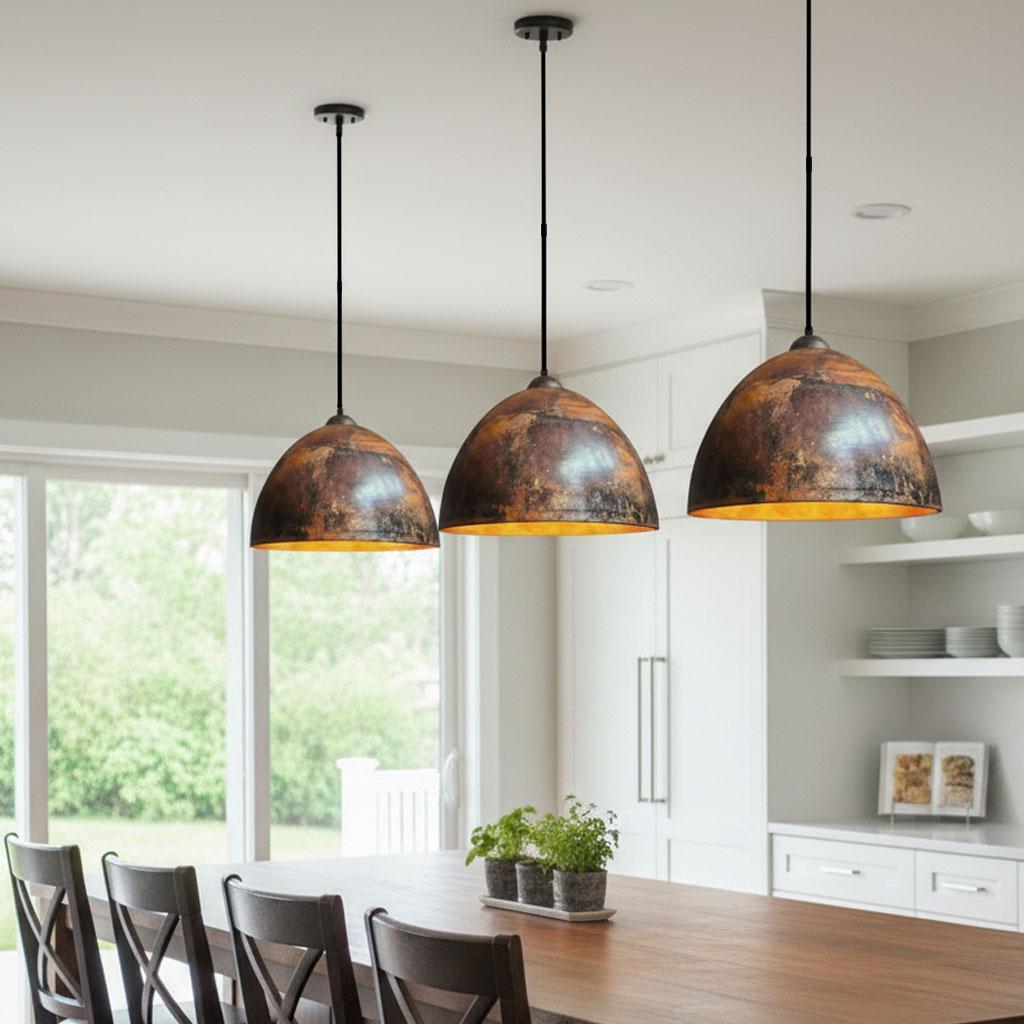 Rustic Copper Lights Rustic Handmade Copper Pendant Light, Rustic Copper Patina Farmhouse ...