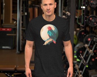 Geometric Bird T-Shirt: Minimalist Parrot Graphic Tee