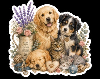 Dogs and Cats Sticker: Bubble-Free Vinyl Decal (Durable, Easy Application)
