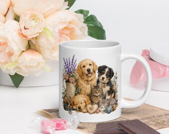White glossy mug