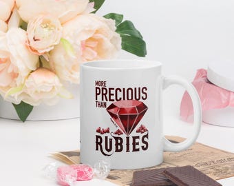 Proverbs 31:10 Christian Coffee Mug, Faith Gift