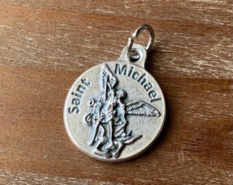 Saint Michael Pewter Medal: Military Protection, Catholic Archangel, Made in Italy, Gift for soldier