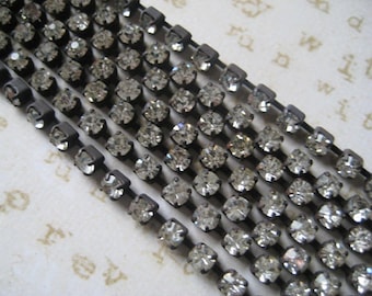 Rhinestone Chain Aged Patina 2 feet 3mm