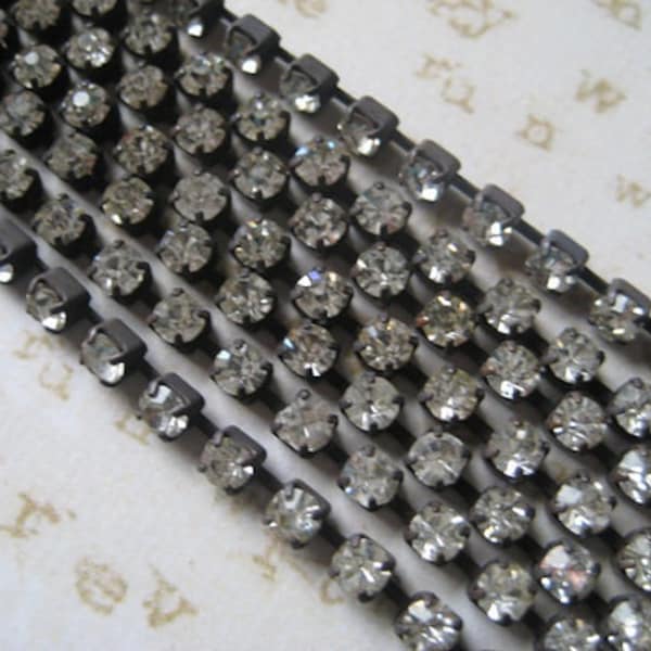 Rhinestone Chain Aged Patina 3 feet 3mm