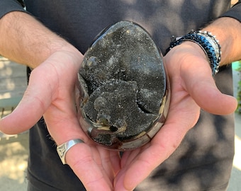 Large Dragon Egg Septarian Druzy Geode 3.4 Pounds