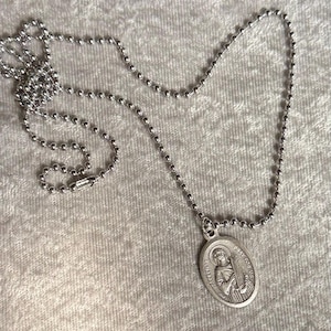 St. Cecilia Pewter Medal: Patron Saint of Musicians, Made in Italy Pendant & Ball Chain