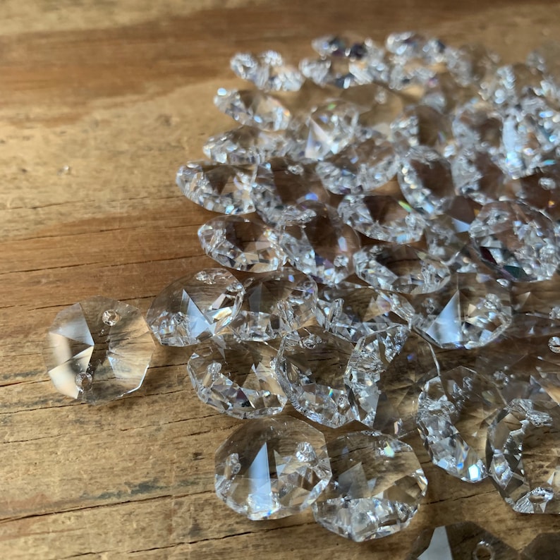 Chandelier Crystals lot of 10 Two Hole 14mm image 6