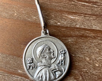 St Francis Pet Tag: Patron Saint Medal, Catholic Animal Lover Gift
