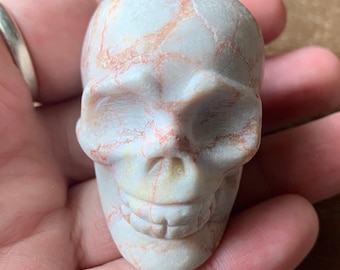 Red Vein Jasper Skull Carved