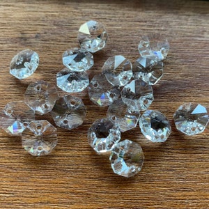 Small Chandelier Crystals lot of 10 two holes 10mm