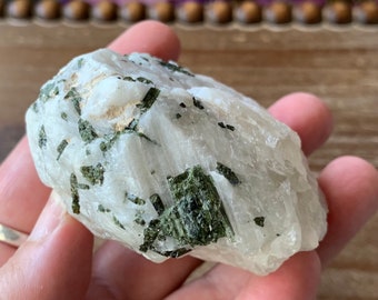 Green Tourmaline in Quartz