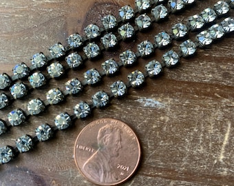 Rhinestone Chain Aged Patina 3 feet of 5mm chain