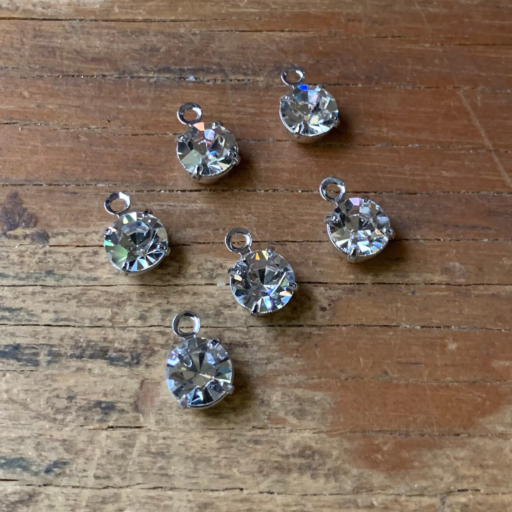 Swarovski Rhinestone Charms Clear Crystal 6mm Round Lot of 6 Etsy