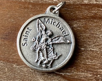 Saint Michael Pewter Medal: Catholic Police Officer Protection Gift
